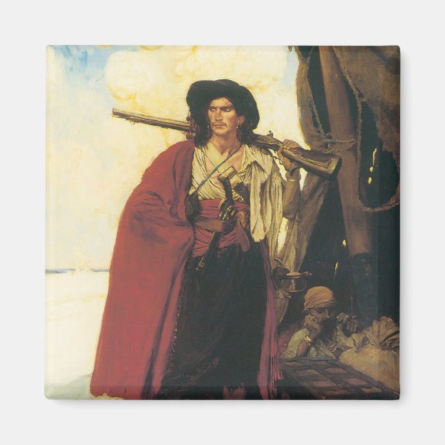 Íman Vintage Pirates Buccaneer era um Colega Picturesco (Frente)