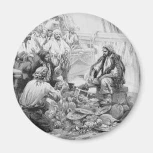 Íman Vintage Pirates Contando seus Tesouros e Loot