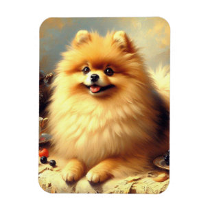Íman Vintage Pomeranian - Pintura de cães