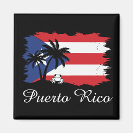Íman Vintage Porto Rico Flag Coqui Boricua