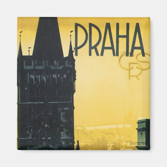 Íman Vintage Praha Poster (Frente)