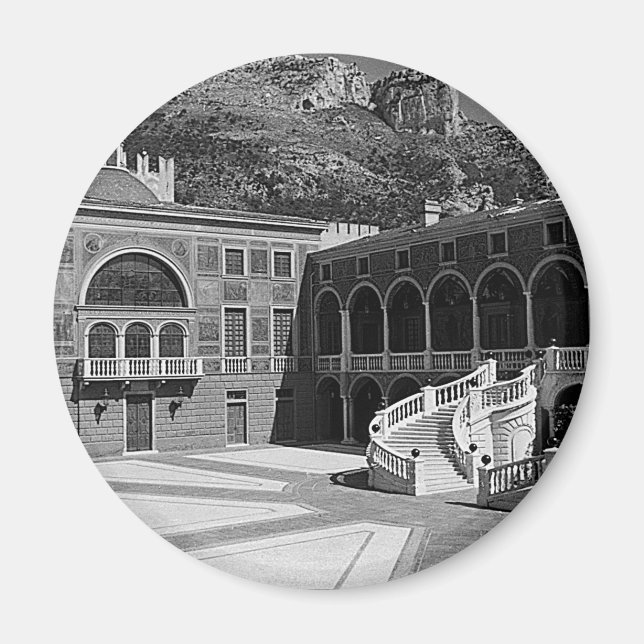 Íman Vintage Principado Mônaco Palace Courtyard (Frente)