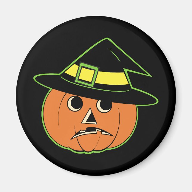 Íman Vintage Pumpkin Witch Magnet (Frente)