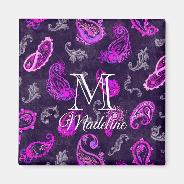 Íman Vintage Purple Paisley (Frente)