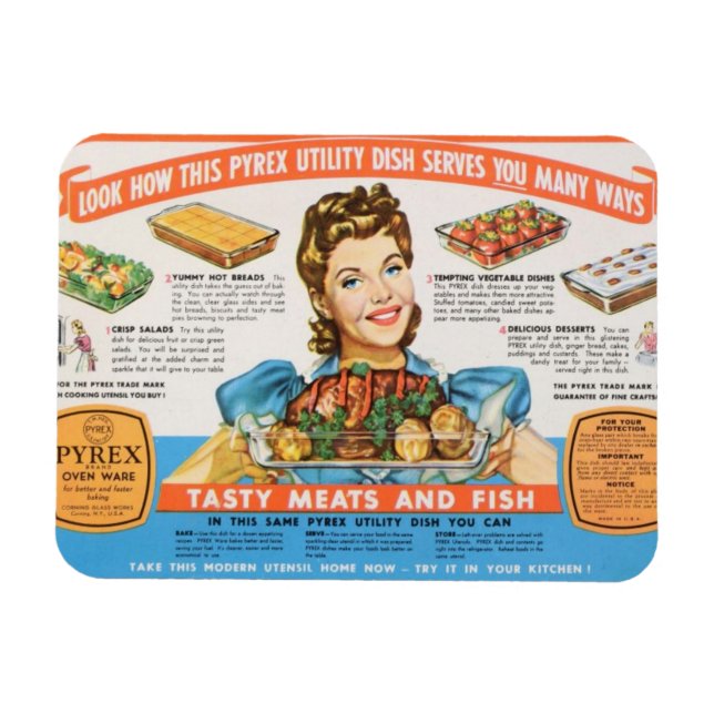 Íman Vintage Pyrex Assar Ware "To Serve You" (Horizontal)