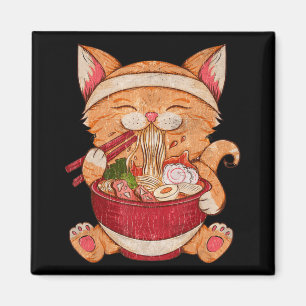 Íman Vintage Ramen Cat Comida Japonesa Raparigas Animas