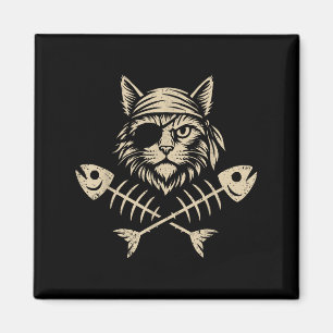Íman Vintage Rate Maine Coon Cat Crossbones Halloween