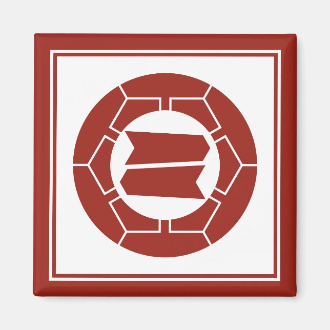 Íman Vintage Red Japan Hattori Kamon Oriental (Frente)