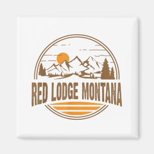 Íman Vintage Red Lodge, Montana Mountain Hiking Souveni