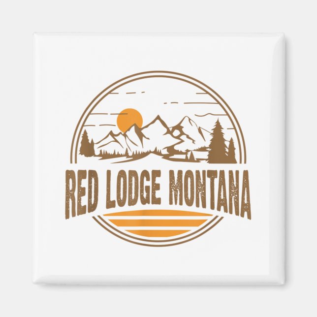Íman Vintage Red Lodge, Montana Mountain Hiking Souveni (Frente)