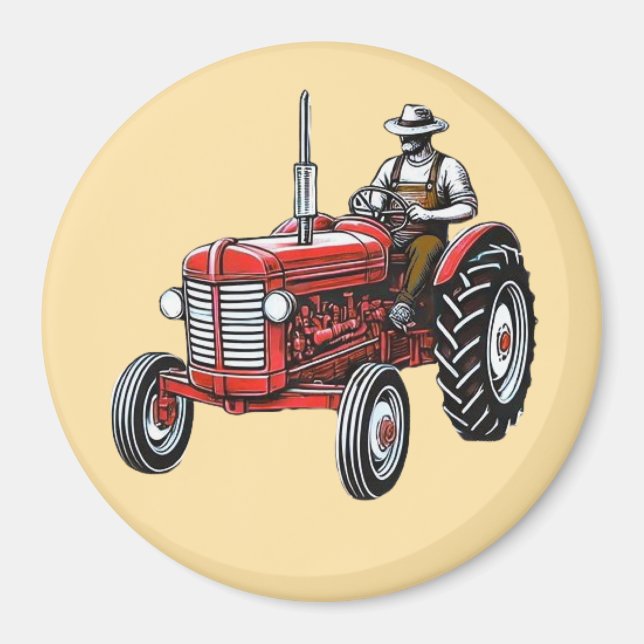 Íman Vintage Red Tractor (Frente)
