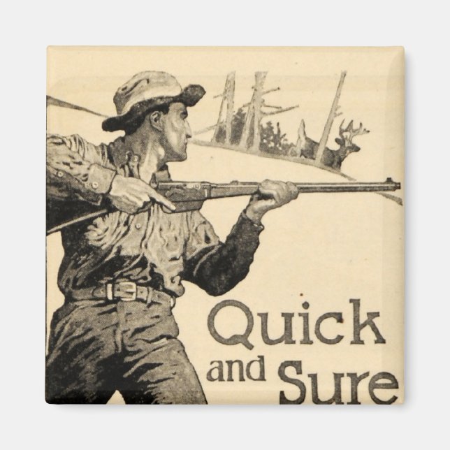 Íman Vintage Remington Rifle Quick Sure Gun Ad Magnet (Frente)