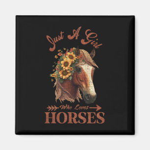 Íman Vintage Retro Apenas Uma Menina Que Ama Cavalos9