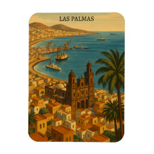 Íman Vintage Retro Las Palmas Gran Canaria View City