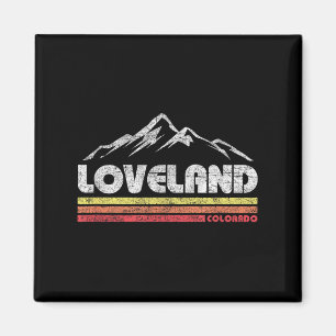 Íman Vintage Retro Loveland Colorado Mountain Bike Skii
