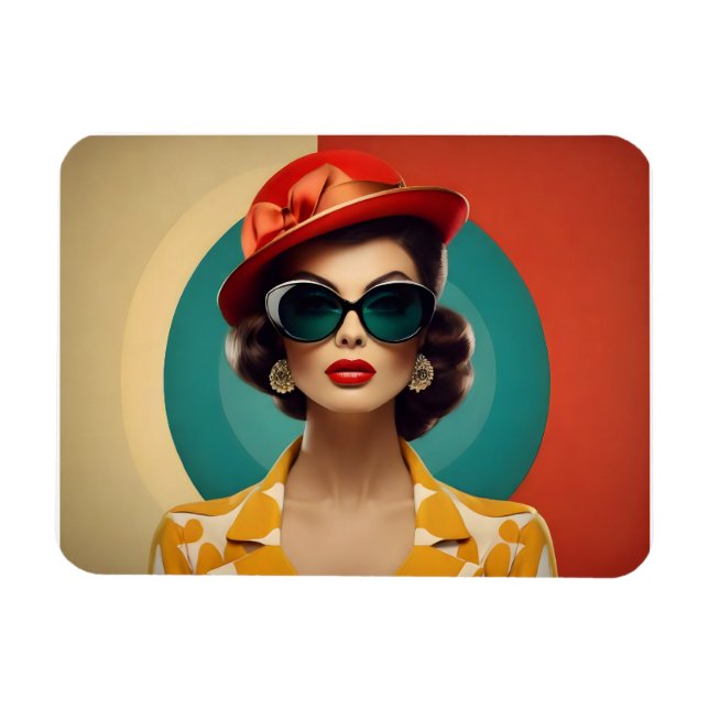 Íman Vintage retro mulher (Horizontal)