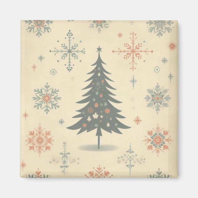Íman Vintage/Retro Natal moderno/inverno (Frente)