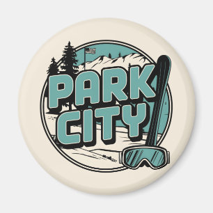 Íman Vintage Retro Park City Utah presentes na montanha
