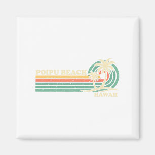 Íman Vintage Retro Summer Vacation Hawaii Poipu Beach