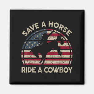 Íman Vintage Rodeo Cowboy País Ocidental Cavalo Usa Pat