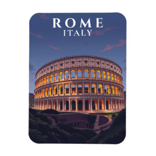 Íman Vintage Roma Colosseum Art Souvenir Italiano