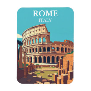 Íman Vintage Roma Colosseum Itália Viagem Souvenir
