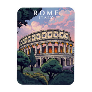 Íman Vintage Roma Itália Souvenir Clássico Colosseum