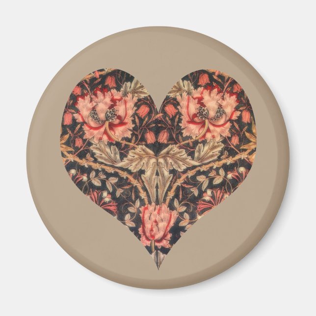 Íman Vintage Romance Floral Heart (Frente)