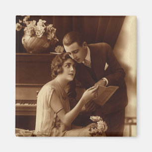 Íman Vintage Romântica Música, Amor e Amantes Romântico
