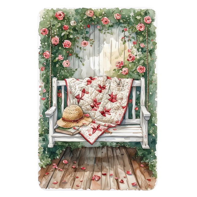 Íman Vintage Rosa Swing com Quilt Charm (Vertical)