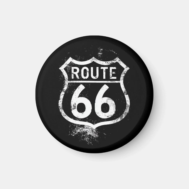 Íman Vintage Route 66 Distressed Sign Americana Travel  (Frente)