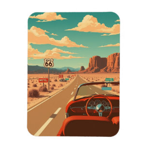 Íman Vintage Route 66 Road Trip Viagem