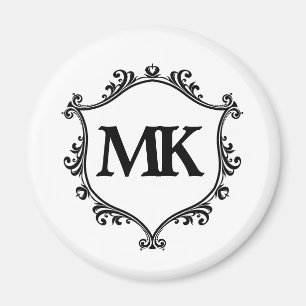 Íman Vintage royal shield - nome personalizado monogram