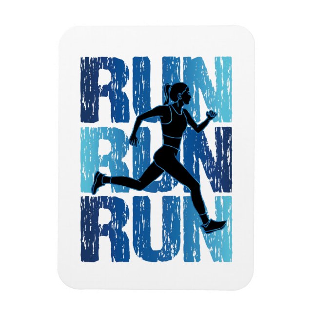 Íman Vintage Runner Girl - Run Run Run (Vertical)