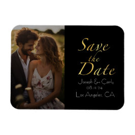 Íman Vintage rustic gold e black salve a foto da data