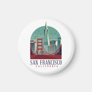 Íman Vintage San Francisco Cityscape