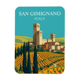 Íman Vintage San Gimignano Itália Towers Viagem