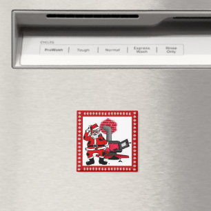 Íman Vintage Santa Claus e um Queimador de Fábrica de C