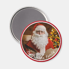 Íman Vintage Santa Claus Escrevendo Árvore de Natal