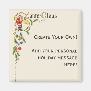 Íman Vintage Santa Claus, Fronteira de Natal decorativa