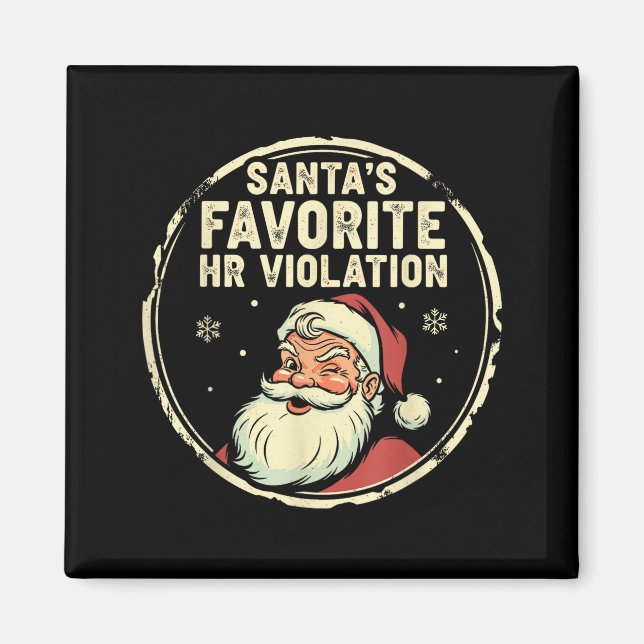 Íman Vintage Sarcastic Retro Hr Violation Christmas Off (Frente)