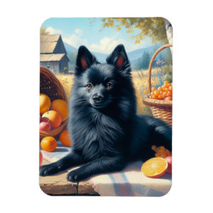 Íman Vintage Schipperke Puppy Painting