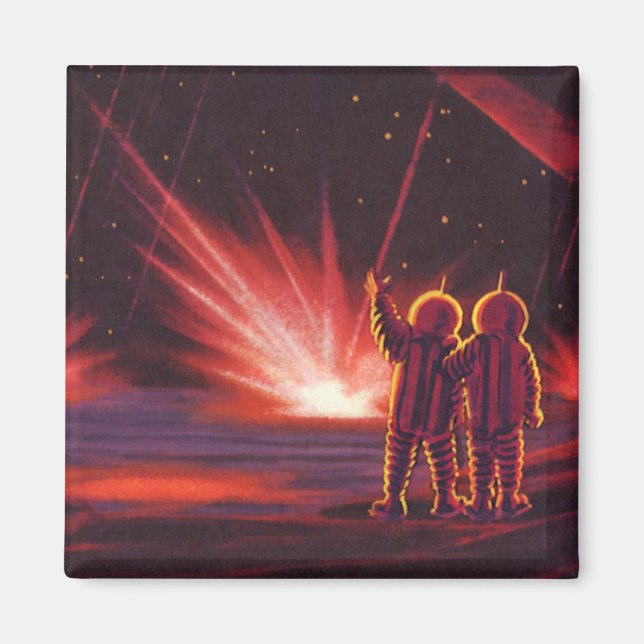 Íman Vintage Science Fiction Alienígena Red Planet Expl (Frente)