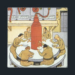 Íman Vintage Science Fiction, Cientistas Labratórios Co<br><div class="desc">Ilustração Vintage Science Fiction futurística image laboratorial com um grupo de cosmonautas russos,  cientistas ou astronautas com intervalo jante. Eles estão comendo sua sopa de farinha líquida de grandes tubos. A sua comida inclui vitaminas,  hormonas e calorias! Design de ficção científica com retrô clássico de quadrinhos.</div>