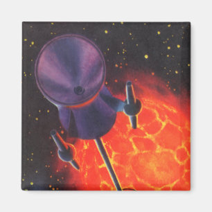 Íman Vintage Science Fiction, Sci Fi Rocket, Red Planet