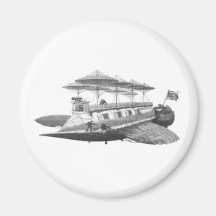 Íman Vintage Science Fiction Steampunk Airship Eclipse