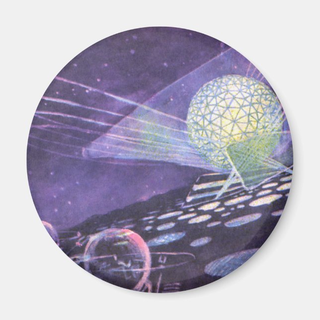 Íman Vintage Science Fiction, um orbe brilhante com Ali (Frente)