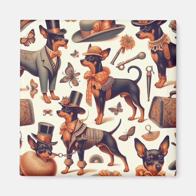 Íman Vintage Seamless Pinscher (Frente)