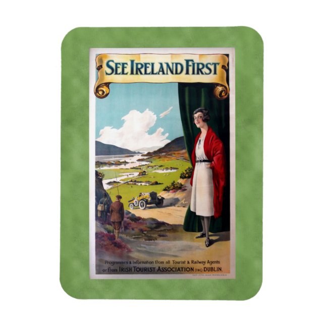 Íman Vintage See Ireland First Viagem (Vertical)