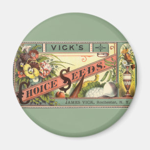 Íman Vintage Seed Packet Label Art, Vick's Choice Seeds